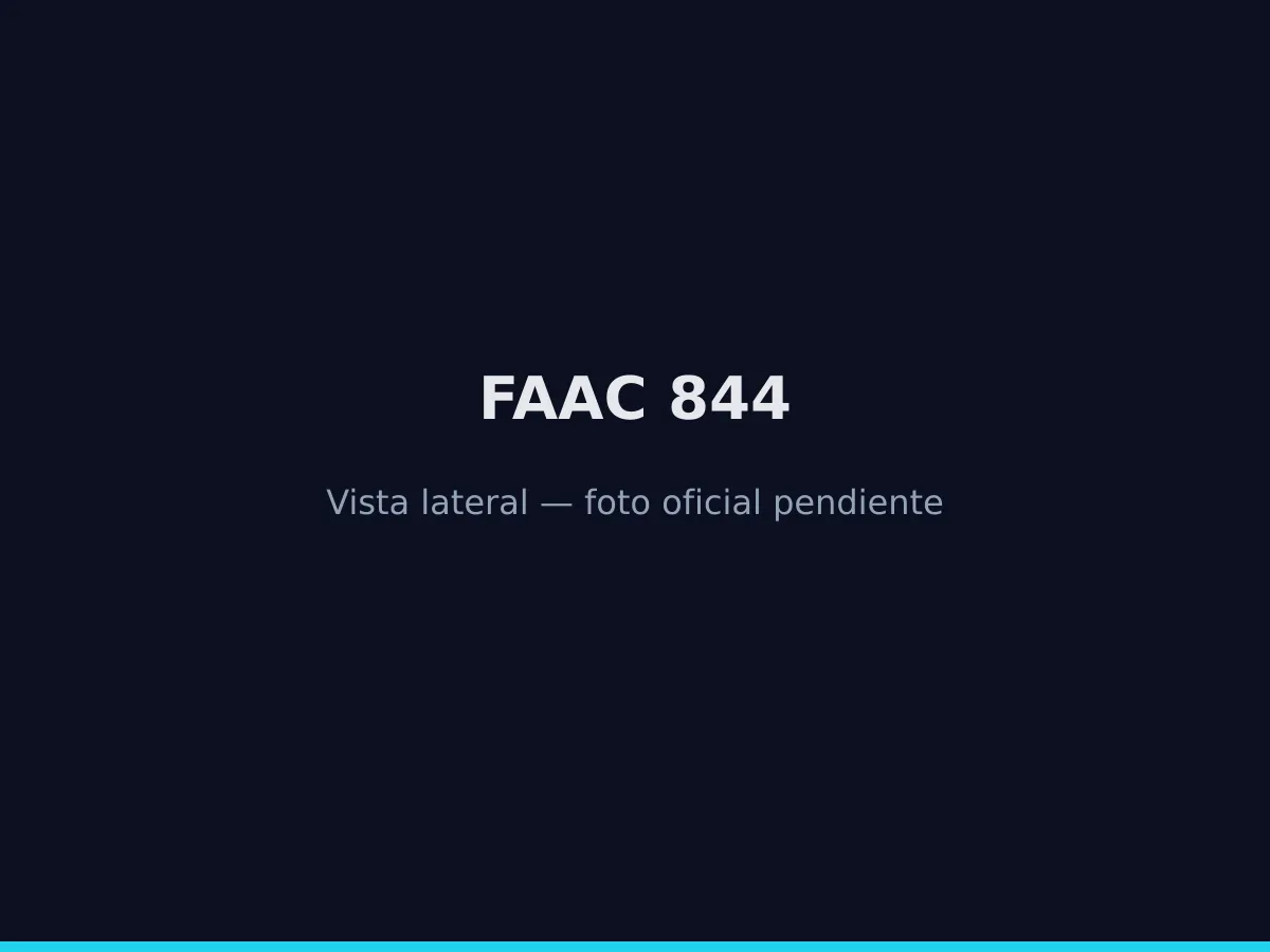 Vista del piñón y la tapa del operador corredizo FAAC 844